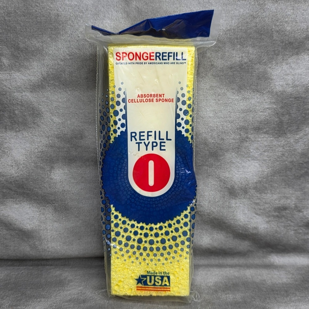 Sponge Mop REFILL TYPE I Yellow Cellulose Squeeze Head Butterfly Pad 9.5"x3"